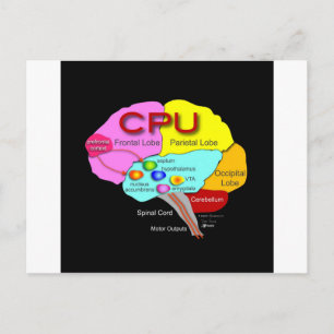 Cartão Postal Cérebro da CPU