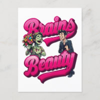 Cérebros e Beleza - Design de Humor Zombie