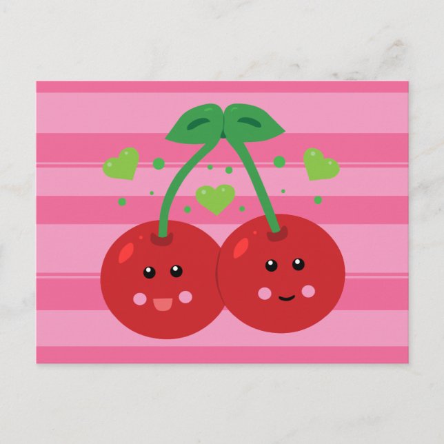 Cartão Postal Cerejas em Cute (Frente)