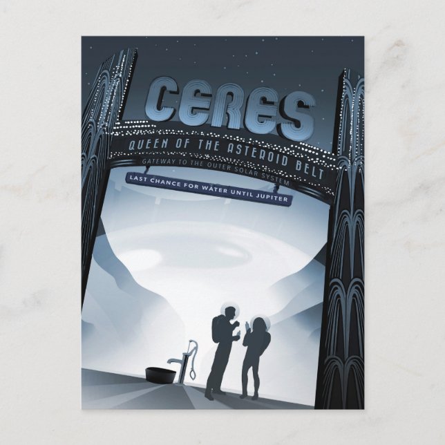 Cartão Postal Ceres do Planeta Anão-Poster de viagens do Espaço  (Frente)