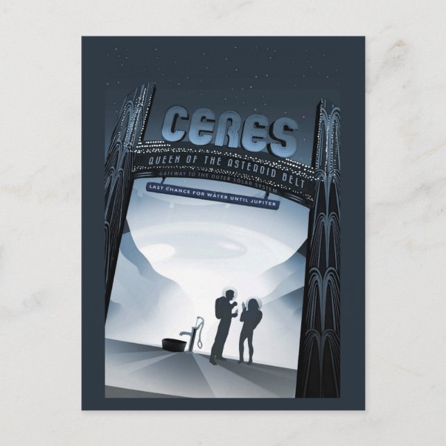 Cartão Postal Ceres Dwarf Planet Space Sci Fi (Frente)