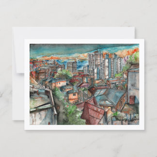 Cartão Postal Cerro Concepción de noche (Acuarela).