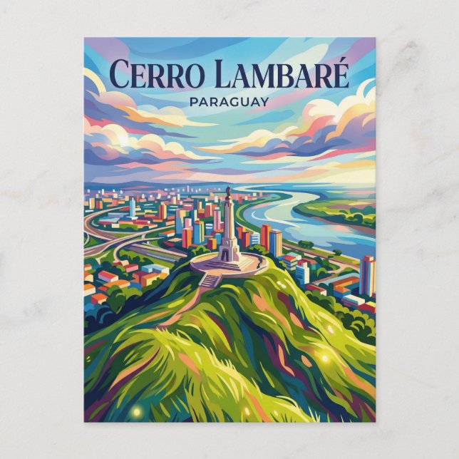 Cartão Postal Cerro Lambaré Paraguai (Frente)