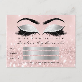 Cartão Postal Certificado de Presente Cinza Microbólica Lashes C