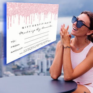 Cartão Postal Certificado de Presente Extensão de Cílios Maquiag