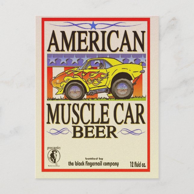 Cartão Postal cerveja de musculatura americana (Frente)