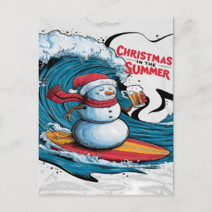 Cartão Postal Cerveja de Surf Natalina do Frosty
