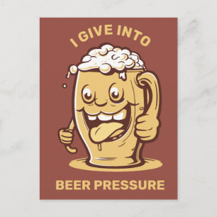Cartão Postal Cerveja de Texto Personalizada Engraçada