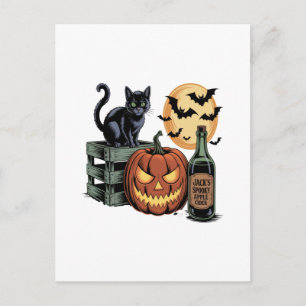 Cartão Postal Cerveja do Gato Abóbora Halloween