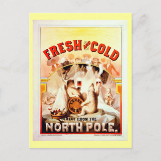 Cartão Postal Cerveja Do Polo Norte Vintage, Fresca E Fria