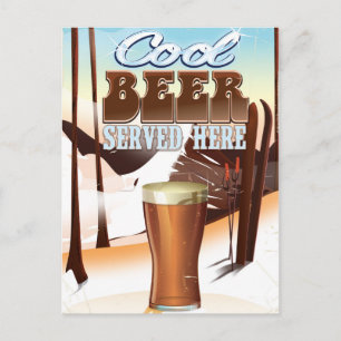Cartão Postal Cerveja Gelada Servida aqui pôster de taverna vint