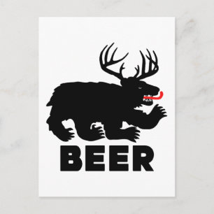 Cartão Postal Cerveja — Urso + Cerveja