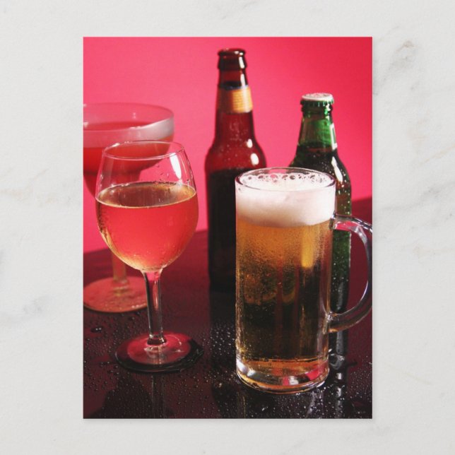 Cartão Postal Cerveja, vinho e margarita (Frente)