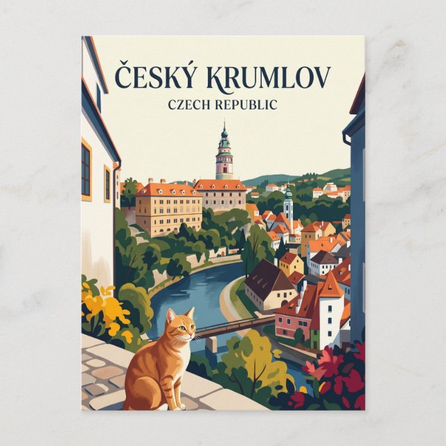 Cartão Postal Cesky Krumlov República Tcheca (Frente)