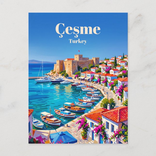 Cartão Postal Çeşme Turquia (Frente)