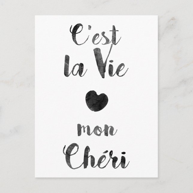 Cartão postal C'est la Vie mon Cheri (Frente)