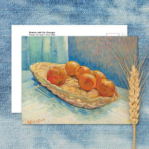 Cartão Postal Cesta com Seis Laranjas Vincent van Gogh