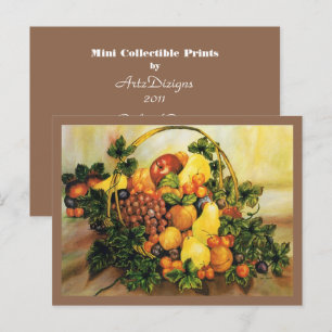Cartão Postal Cesta de Fruta - Mini Impressões coletáveis