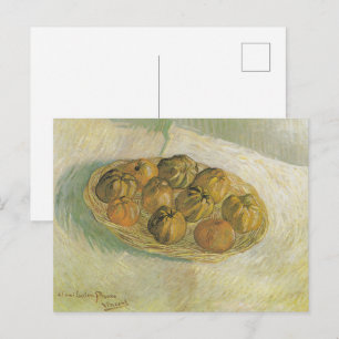 Cartão Postal Cesta de Maçãs de Van Gogh - Natureza-Morta Clássi