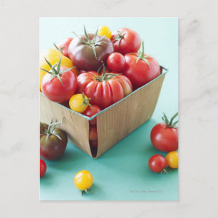 Cartão Postal Cesta de Tomates Heirloom