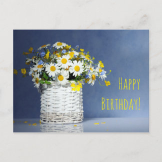 Cartão Postal Cesto com flores de primavera