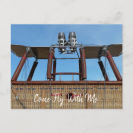 Cartão Postal Cesto e queimador de balão de ar quente