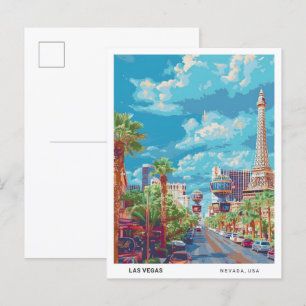 Cartão Postal Céu Azul em Las Vegas Nevada Viagens vintage dos E