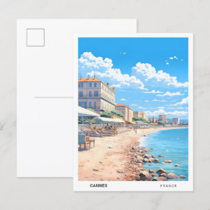 Cartão Postal Céu Azul na Viagens vintage de Cannes França