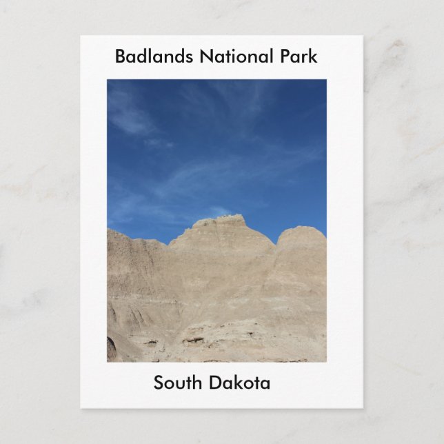 Cartão Postal Céu azul nas Badlands (Frente)