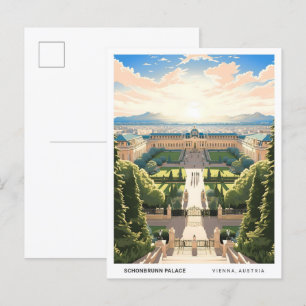 Cartão Postal Céu Azul no Palácio de Schonbrunn Viena Áustria