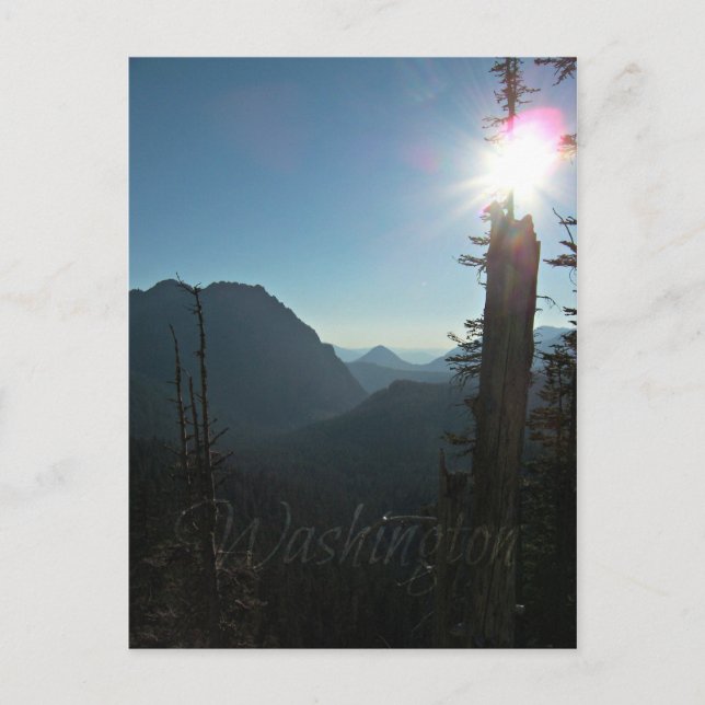 Cartão Postal Céu Azul Profundo e Montanhas do Estado de Washing (Frente)