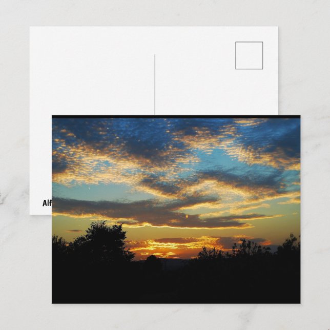 Cartão Postal Céu Crepuscular Ondulado (Frente/Verso)