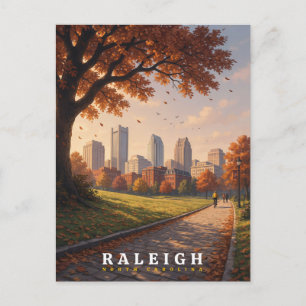 Cartão Postal Céu de Raleigh Carolina do Norte Outono