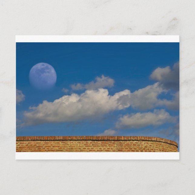 Cartão Postal céu, lua, parede (Frente)