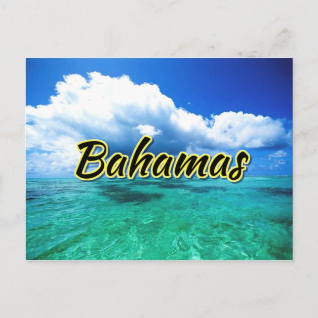 Cartão Postal Céu marinho das Bahamas (Frente)