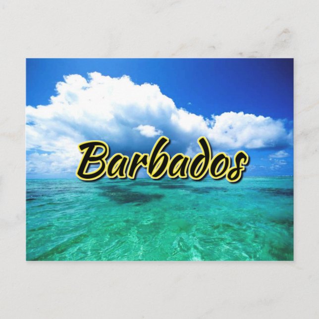 Cartão Postal Céu marinho de Barbados (Frente)