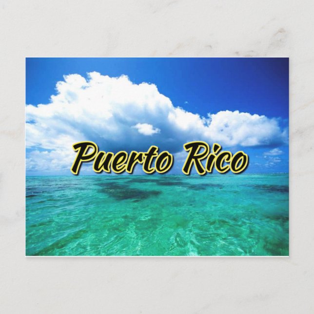 Cartão Postal Céu marinho de Porto Rico (Frente)