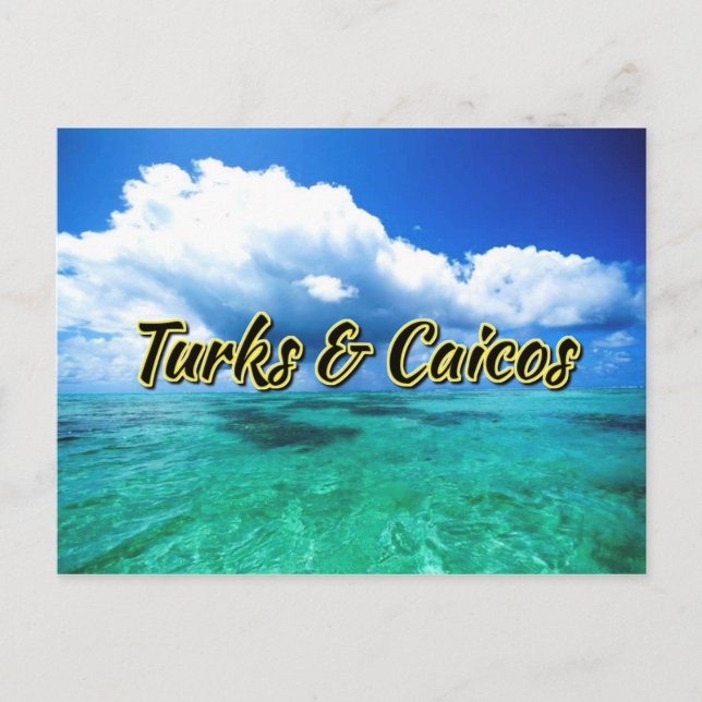 Cartão Postal Céu marinho turco e Caicos (Frente)