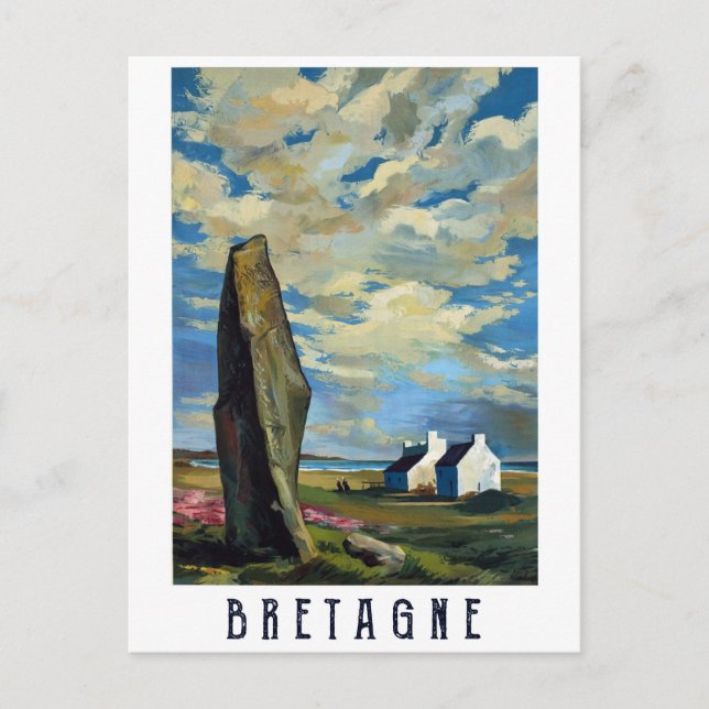 Cartão Postal Céu Nublado Sobre a Bretanha, França (Frente)