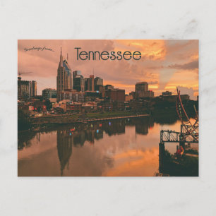 Cartão Postal Céus Laranja Sobre Nashville Tennessee