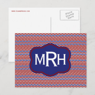 Cartão Postal Cevrons náuticos no Cartão-Postal Branco