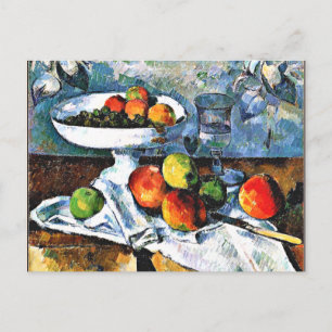 Cartão Postal Cezanne - Compotier, Glass and Apple