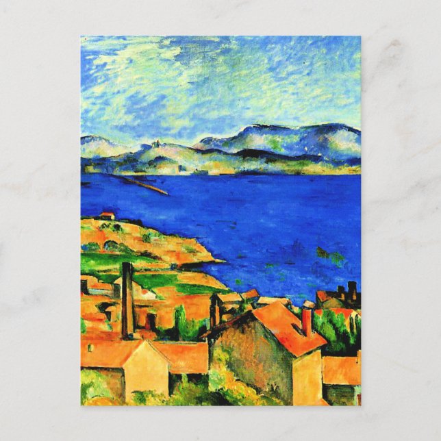 Cartão Postal Cezanne - Golfo de Marselha, trabalho de arte popu (Frente)
