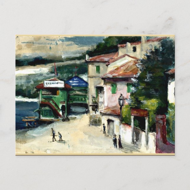 Cartão Postal Cezanne - O restaurante Mistral em l'Estaque (Frente)