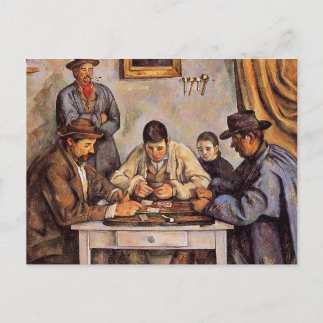 Cartão Postal Cezanne - Os Jogadores De Cartão, 1892 (Frente)