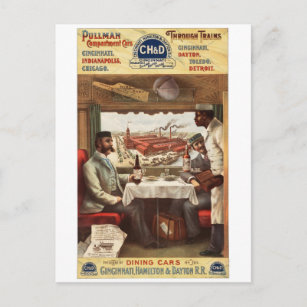 Cartão Postal CH&D Pullman - Carro de jantar 1894