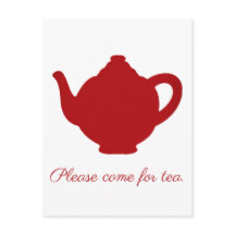 Chá, bule vermelho moderno