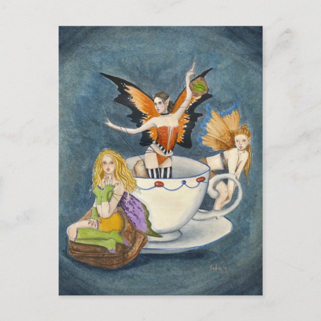 Cartão Postal Chá com Cartão-postal Strumpets (Frente)