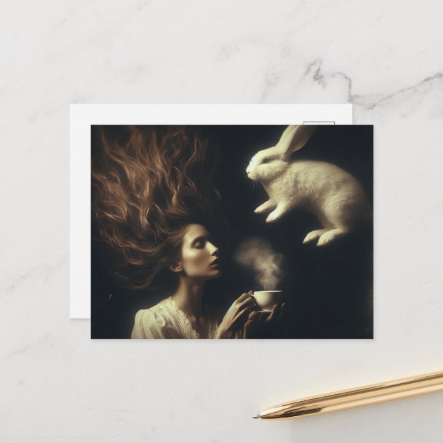 Cartão Postal Chá com coelho (Frente/Verso In Situ)