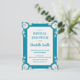 Cartão Postal Chá de bebê de casamento minimalista vintage moder